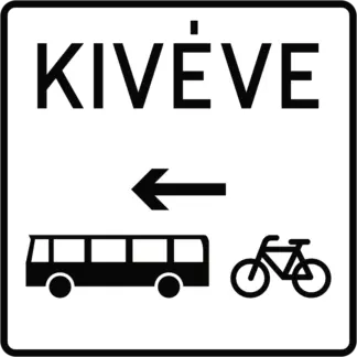 Keresztirányban autóbusz- és kerékpáros-forgalom jobbról KRESZ közlekedési tábla