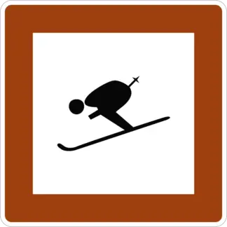 Sípálya (lesikló és sífutó) KRESZ közlekedési tábla