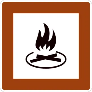 Tűzrakó hely KRESZ közlekedési tábla