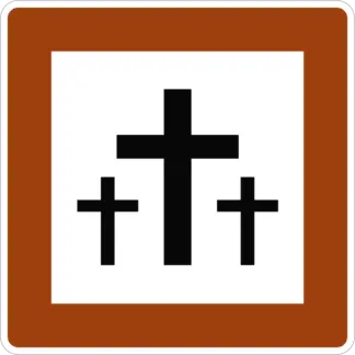 Temető KRESZ közlekedési tábla