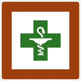 Gyógyszertár KRESZ közlekedési tábla