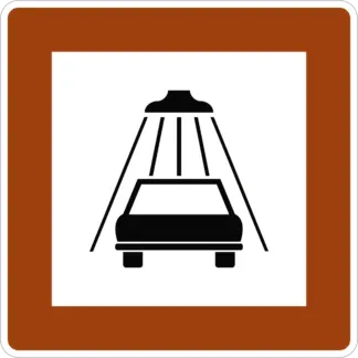 Autómosó KRESZ közlekedési tábla