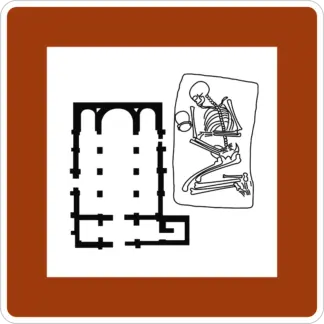 Régészeti lelőhely KRESZ közlekedési tábla