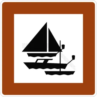 Kishajó kikötő KRESZ közlekedési tábla