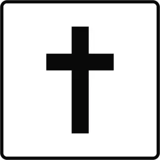 Felekezeti jelkép (katolikus) KRESZ közlekedési tábla