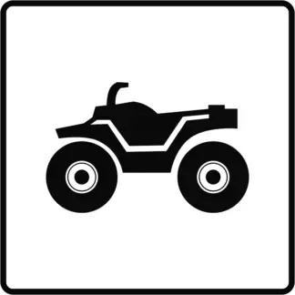 Négykerekű terepmotor (quad) KRESZ közlekedési tábla