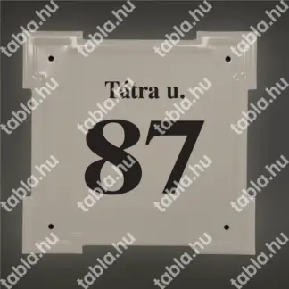 Házszámtábla domborított