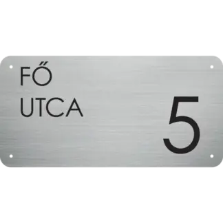 Prémium házszámtábla utcanévvel (Prime 3 mini) 300x150 mm