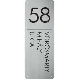 Prémium házszámtábla utcanévvel (Prime 4) 150x400 mm