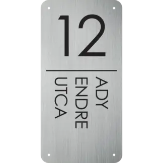 Prémium házszámtábla utcanévvel (Prime 4 mini) 150x300 mm