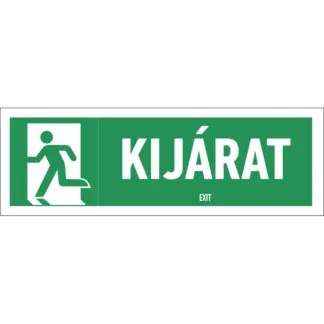 Kijárat matrica / tábla (ISO 7010-E001 piktogram + felirat)