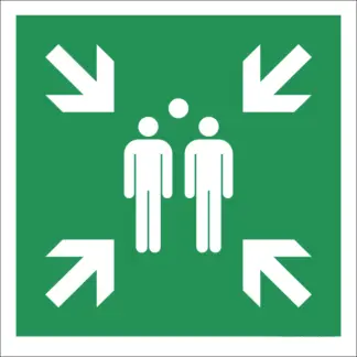 Gyülekezőhely matrica / tábla (ISO 7010-E007 piktogram)