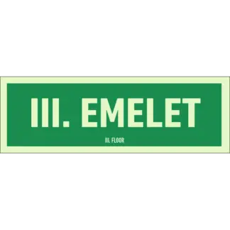 III. emelet utánvilágító tábla (felirat)