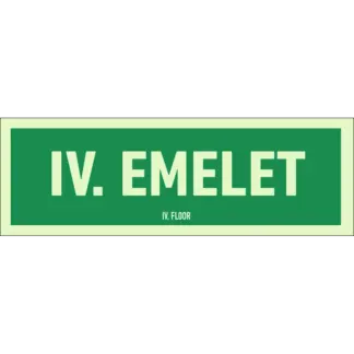 IV. emelet utánvilágító tábla (felirat)
