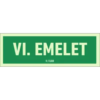 VI. emelet utánvilágító tábla (felirat)