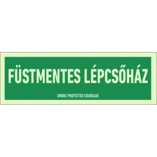 Füstmentes lépcsőház matrica / tábla (felirat)