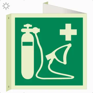 Oxigén lélegeztető utánvilágító tábla