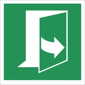 Nyitáshoz húzza az ajtó bal oldalát! matrica / tábla (ISO 7010-E057 piktogram)