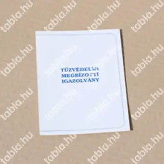 Tűzvédelmi megbízotti igazolvány