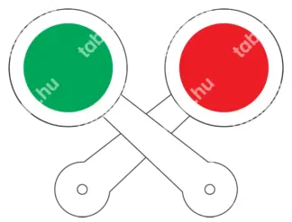 Jelzőtárcsa (vörös fényvisszavető/zöld fényvisszavető)