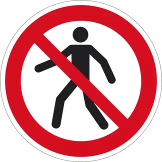 Gyalogosok számára tilos! padlójelölő (ISO 7010-P004 piktogram)