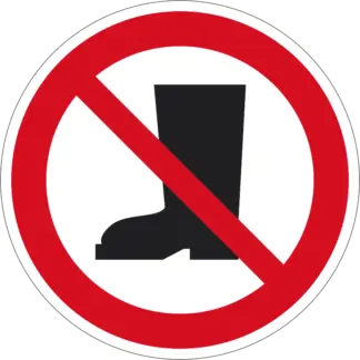 Védőlábbelivel belépni tilos! matrica (piktogram)