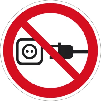 Vezetéknél fogva kihúzni tilos! matrica (piktogram)