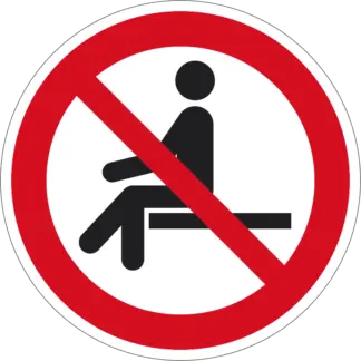 Leülni tilos! matrica (ISO 7010-P018 piktogram)
