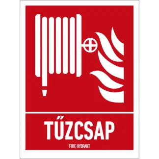 Tűzcsap matrica / tábla (ISO 7010-F002 piktogram + felirat)