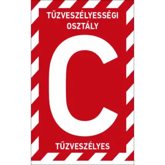 C tűzveszélyességi osztályba sorolt helyiség matrica / tábla (felirat)