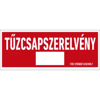 Tűzcsapszerelvény sorszámozható matrica / tábla (felirat)