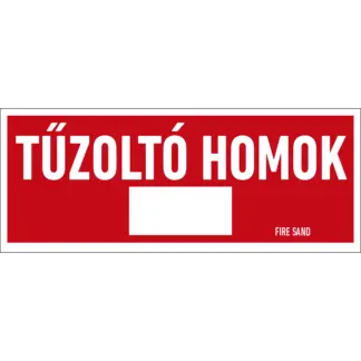 Tűzoltó homok sorszámozható matrica / tábla (felirat)