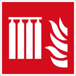 Rögzített tűzoltókészülék-telep matrica / tábla (ISO 7010-F008 piktogram)