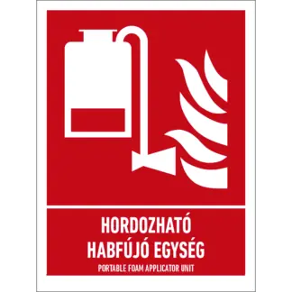 Hordozható habfújó egység matrica / tábla (ISO 7010-F010 piktogram + felirat)