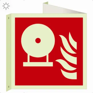 Rögzített tűzoltókészülék-palack utánvilágító tábla