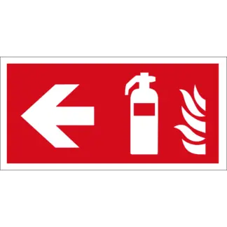 Tűzoltó készülék (balra) matrica / tábla (ISO 7010-F001 piktogram)