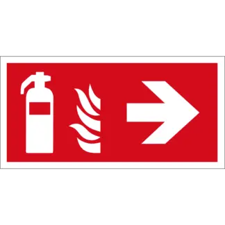 Tűzoltó készülék (jobbra) matrica / tábla (ISO 7010-F001 piktogram)