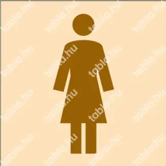 Női WC matrica / tábla (bézs/barna