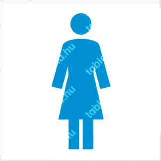 Női WC matrica / tábla (kék/fehér piktogram