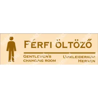 Férfi öltöző matrica / tábla (bézs/barna