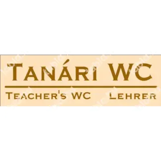 Tanári WC matrica / tábla (bézs/barna