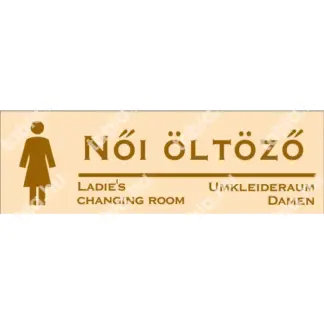 Női öltöző matrica / tábla (bézs/barna