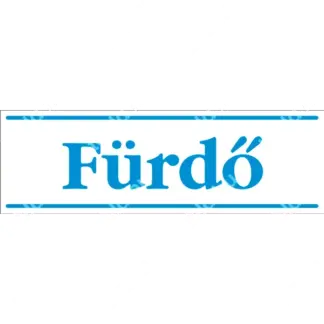 Fürdő matrica / tábla (kék/fehér