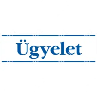 Egyedi gyártású üzleti matrica / tábla (fehér/kék hasonló szín)