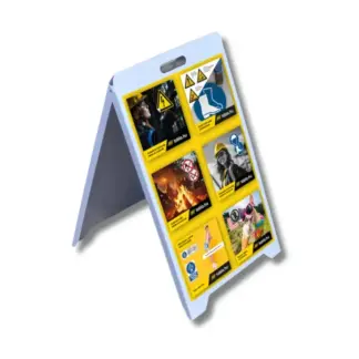 Szétnyitható megállító tábla (kétoldalas grafikával)