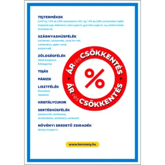 Hatósági árrés tájékoztató matrica