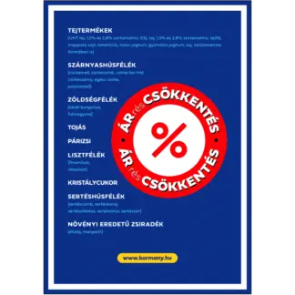 Hatósági árrés tájékoztató matrica