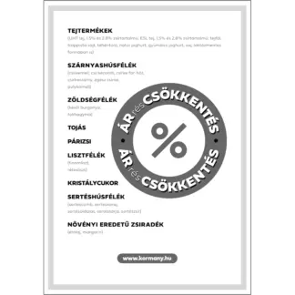 Hatósági árrés tájékoztató matrica