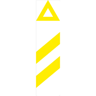 Sávos távolságjelző (kétsávos háromszöggel) vasúti tábla