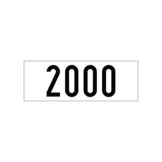 Vasúti átjáró szelvényszámát vagy távolságot méterben kifejező vasúti tábla